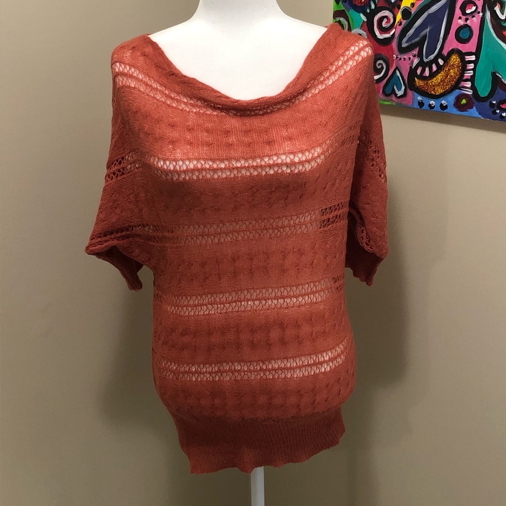 Maurices coral see-through sweater